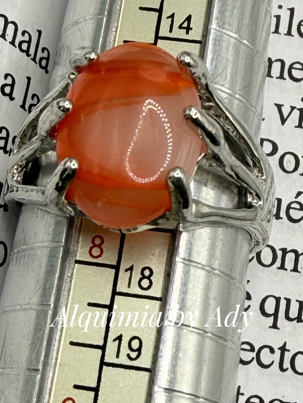 Peach-Orange agate Ring